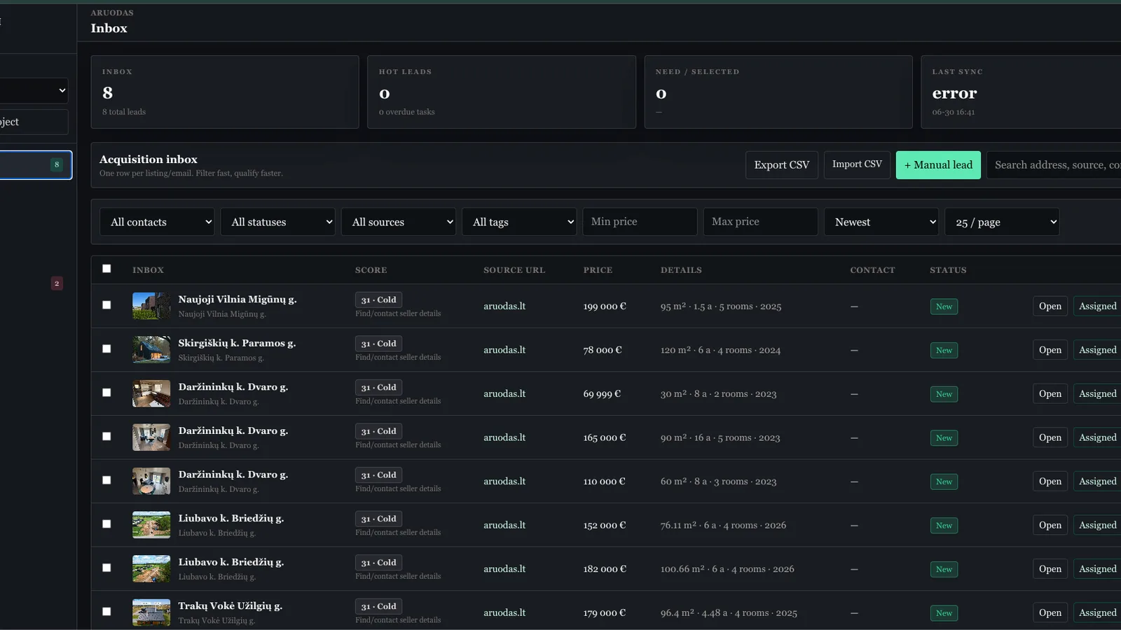WebEdge CRM screenshot