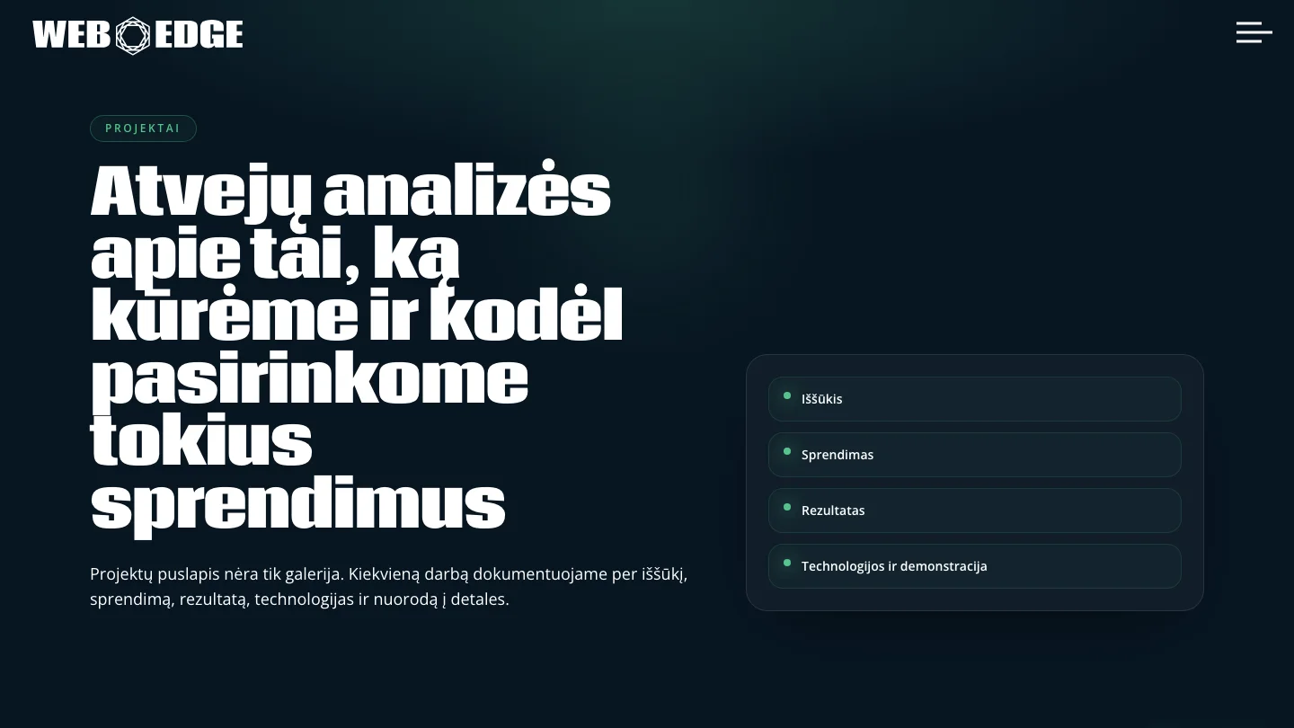 WebEdge public site screenshot